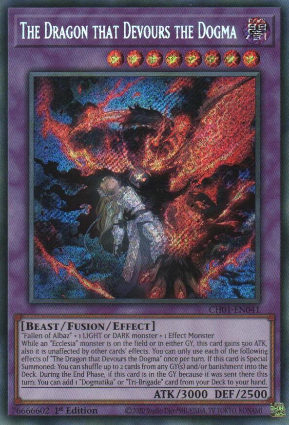 The Dragon that Devours the Dogma (Secret Rare) [CH01-EN041] Secret Rare | Black Swamp Games