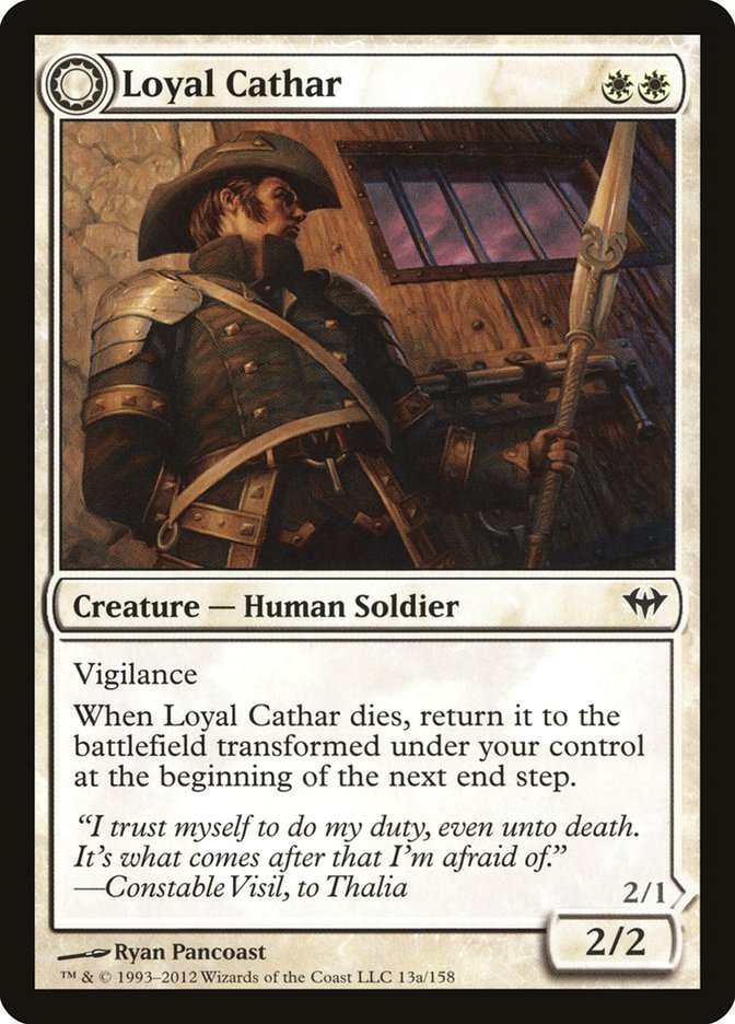 Loyal Cathar // Unhallowed Cathar [Dark Ascension] | Black Swamp Games
