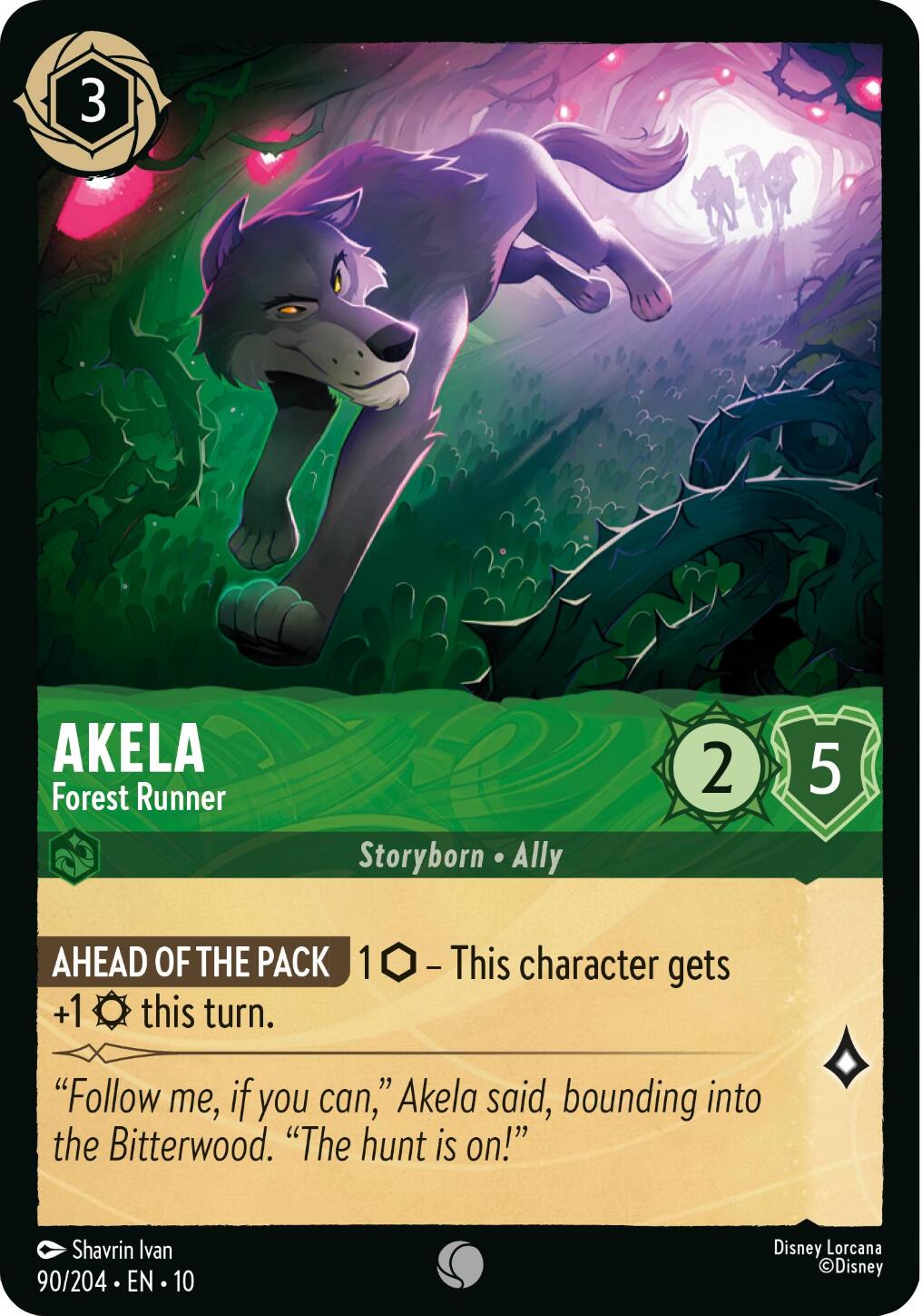 Akela - Forest Runner (90/204) [Whispers in the Well] | Black Swamp Games