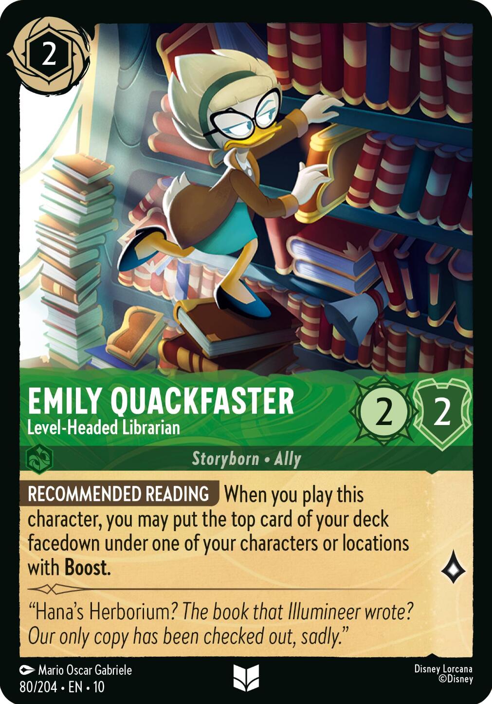 Emily Quackfaster - Level-Headed Librarian (80/204) [Whispers in the Well] | Black Swamp Games