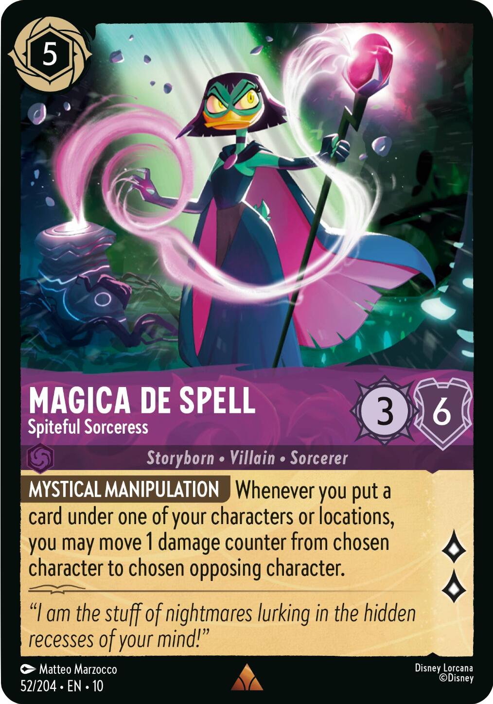 Magica De Spell - Spiteful Sorceress (52/204) [Whispers in the Well] | Black Swamp Games