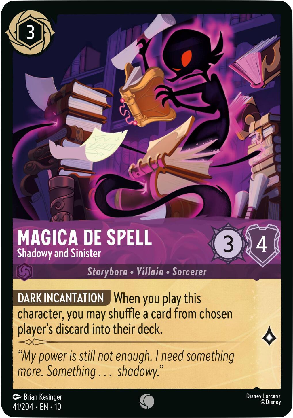 Magica De Spell - Shadowy and Sinister (41/204) [Whispers in the Well] | Black Swamp Games