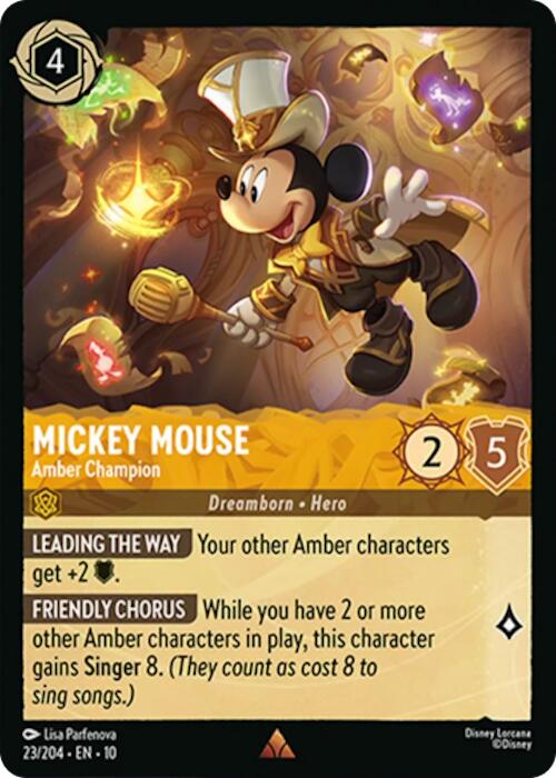 Mickey Mouse - Amber Champion (23/204) [Whispers in the Well] | Black Swamp Games