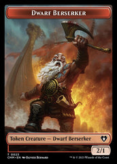 Human Soldier // Dwarf Berserker Double-Sided Token [Commander Masters Tokens] | Black Swamp Games
