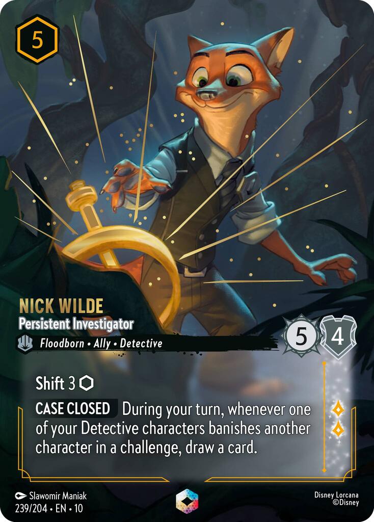 Nick Wilde - Persistent Investigator (Enchanted) (239/204) [Whispers in the Well] | Black Swamp Games
