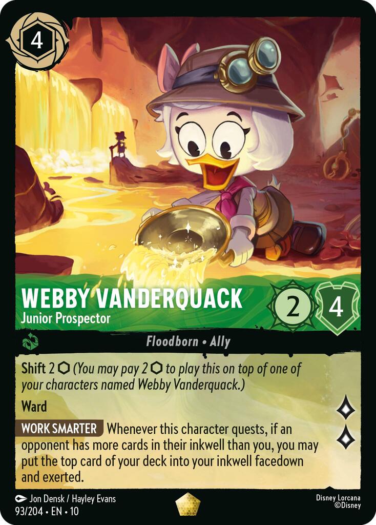 Webby Vanderquack - Junior Prospector (93/204) [Whispers in the Well] | Black Swamp Games