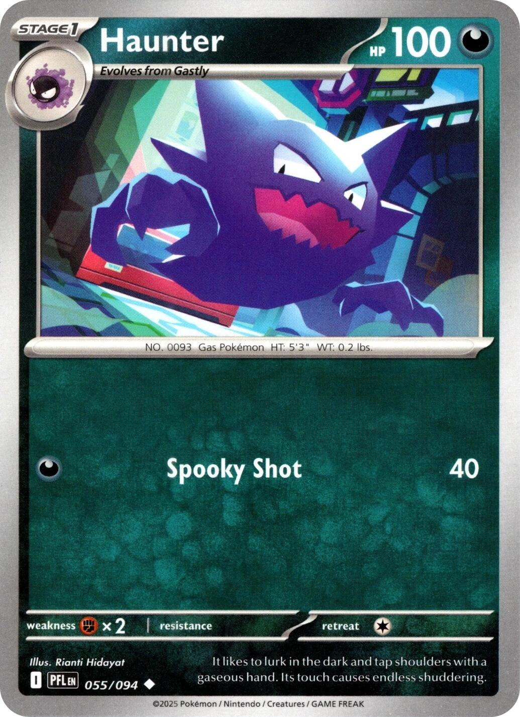 Haunter (055/094) (Reverse Holo) [Mega Evolution: Phantasmal Flames] | Black Swamp Games