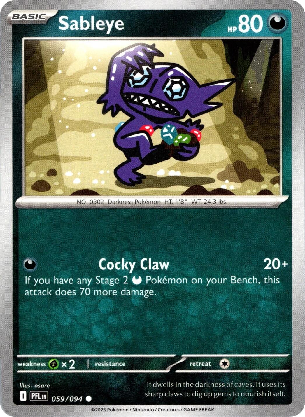 Sableye (059/094) (Reverse Holo) [Mega Evolution: Phantasmal Flames] | Black Swamp Games