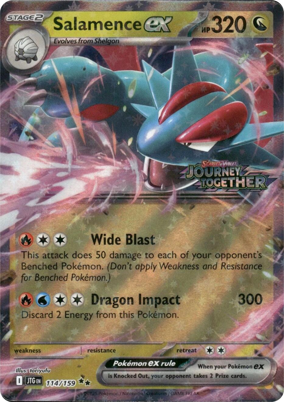 Salamence ex (114/159) (Journey Together Stamped) [Scarlet & Violet: Journey Together] | Black Swamp Games