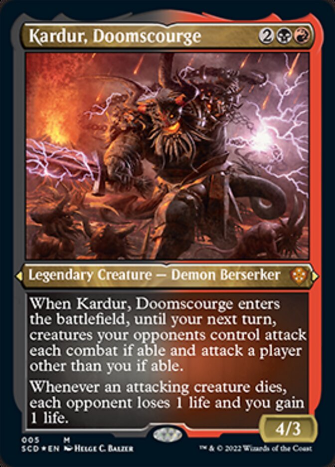 Kardur, Doomscourge (Foil Etched) [Starter Commander Decks] | Black Swamp Games