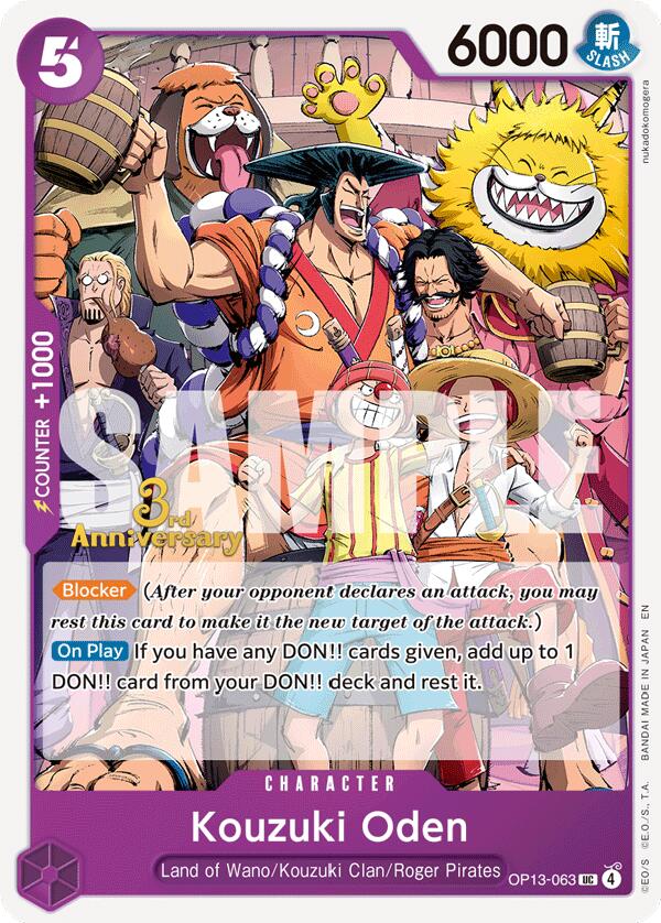 Kouzuki Oden [Carrying On His Will: 3rd Anniversary Tournament Cards] | Black Swamp Games