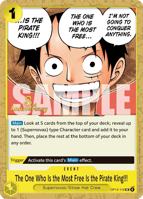 The One Who Is the Most Free Is the Pirate King!!! [Carrying On His Will: 3rd Anniversary Tournament Cards] | Black Swamp Games