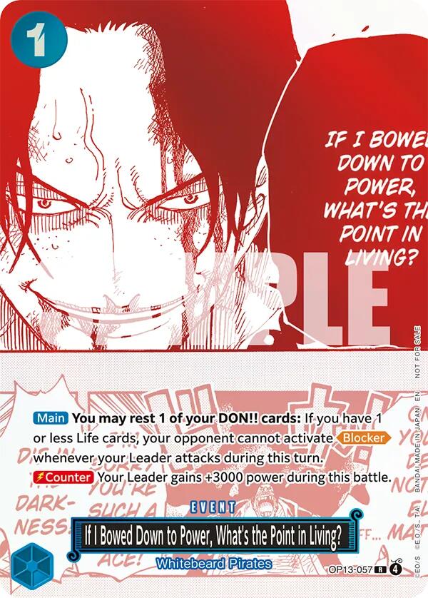 If I Bowed Down to Power, What's the Point in Living? (3rd Anniversary Treasure Campaign Pack) [One Piece Promotion Cards] | Black Swamp Games