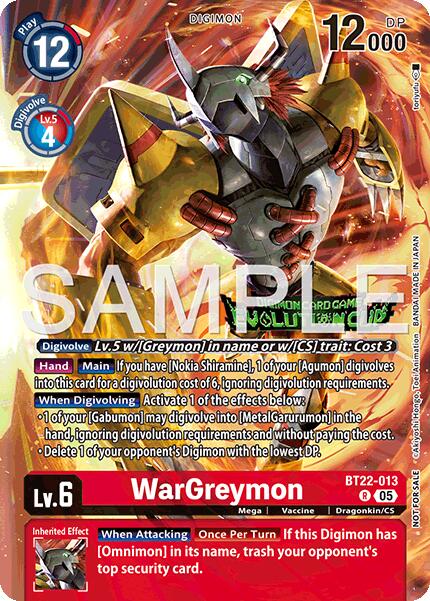 WarGreymon [BT22-013] (Evolution Cup 2025 Vol. 3 Top 4) [Cyber Eden] | Black Swamp Games