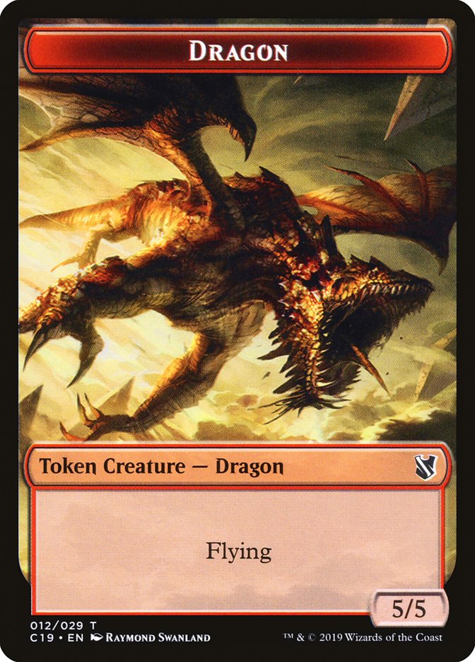 Heart-Piercer Manticore // Dragon Double-Sided Token [Commander 2019 Tokens] | Black Swamp Games