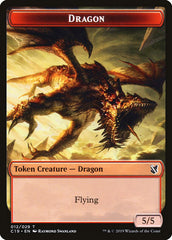 Heart-Piercer Manticore // Dragon Double-Sided Token [Commander 2019 Tokens] | Black Swamp Games
