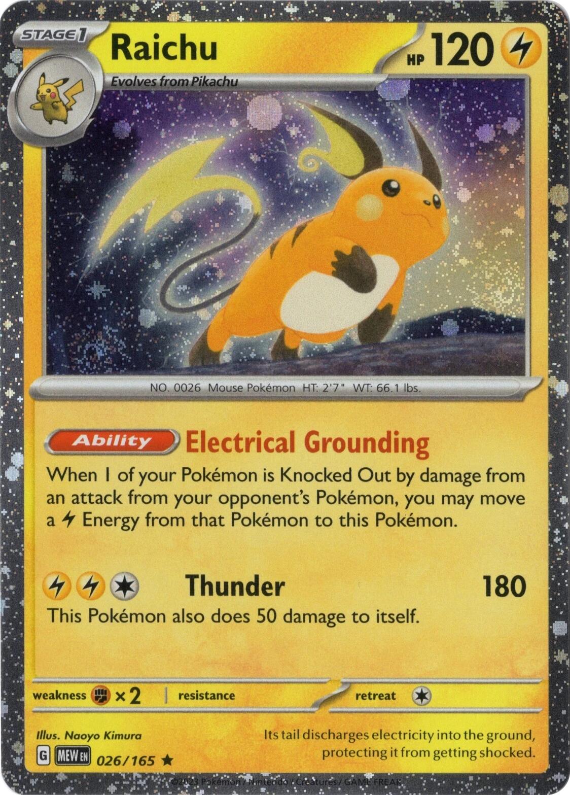 Raichu 026/165 (Cosmos Holo) [Miscellaneous Cards] | Black Swamp Games
