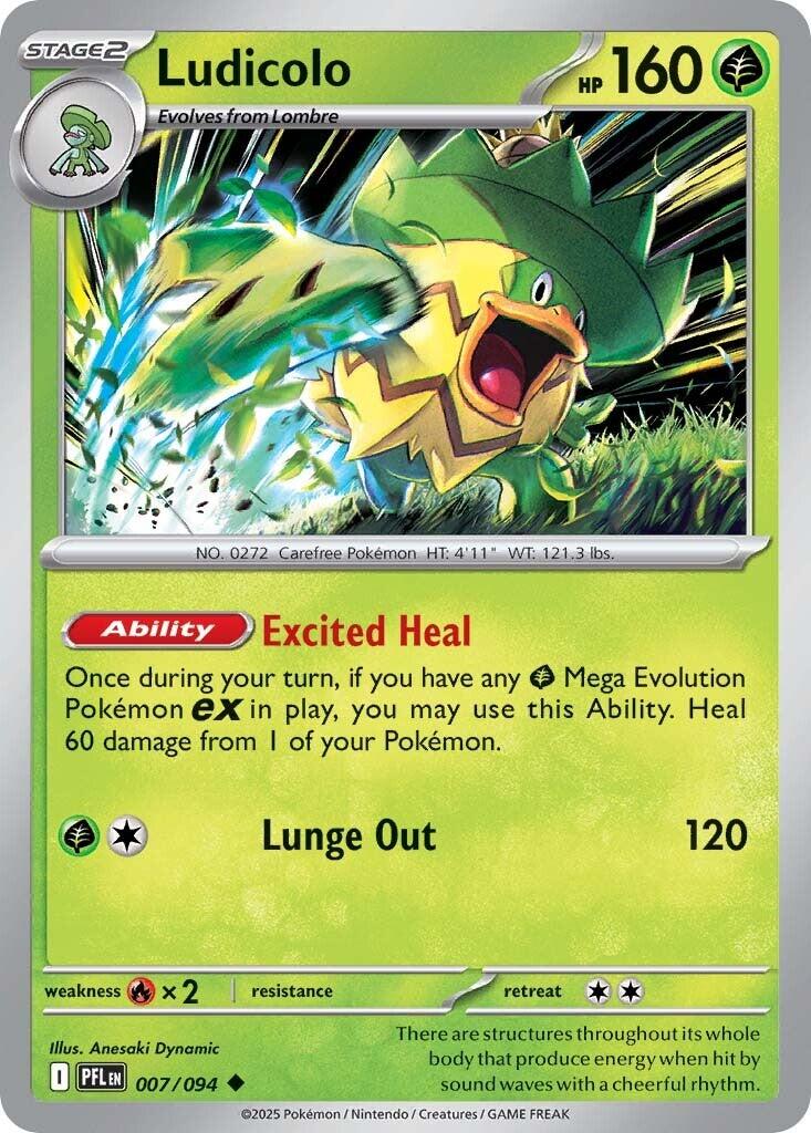 Ludicolo (007/094) [Mega Evolution: Phantasmal Flames] | Black Swamp Games