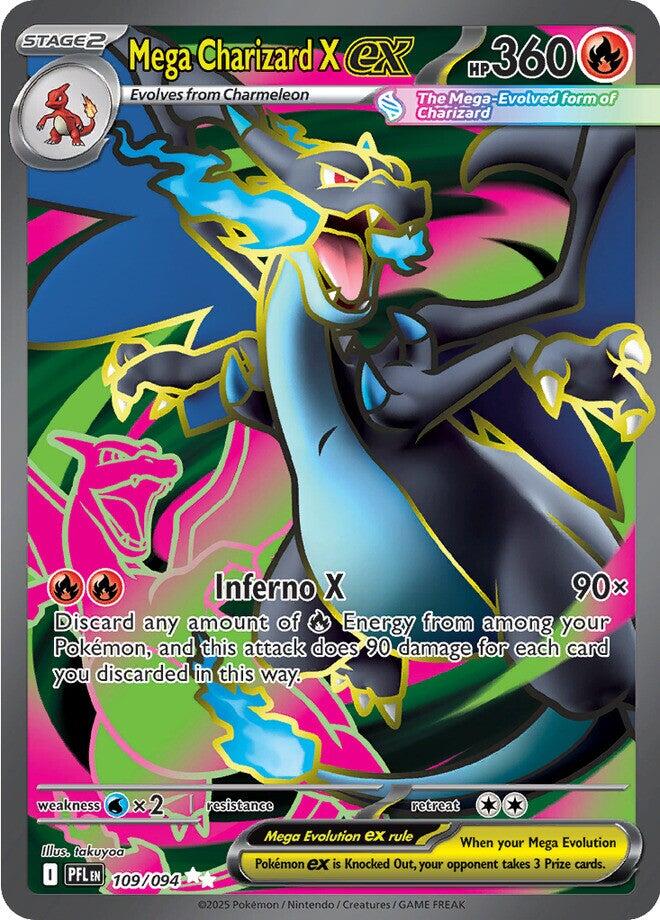Mega Charizard X ex (109/094) [Mega Evolution: Phantasmal Flames] | Black Swamp Games