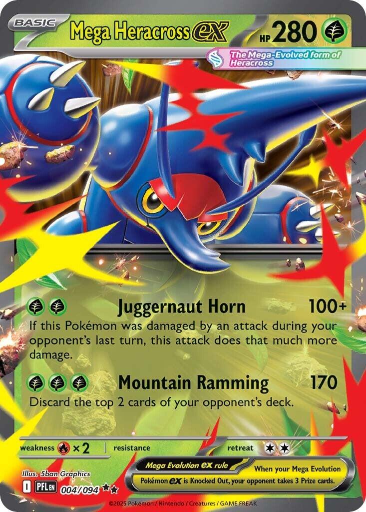 Mega Heracross ex (004/094) [Mega Evolution: Phantasmal Flames] | Black Swamp Games