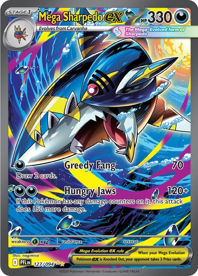 Mega Sharpedo ex (127/094) [Mega Evolution: Phantasmal Flames] | Black Swamp Games