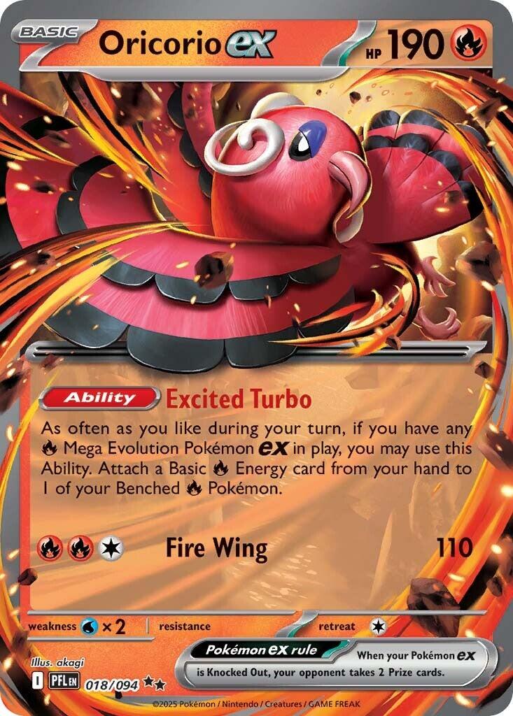 Oricorio ex (018/094) [Mega Evolution: Phantasmal Flames] | Black Swamp Games