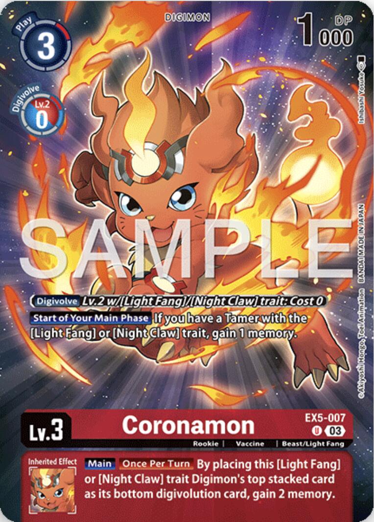 Coronamon [EX5-007] (Digimon Story: Time Stranger Collector's Edition) [Animal Colosseum] | Black Swamp Games