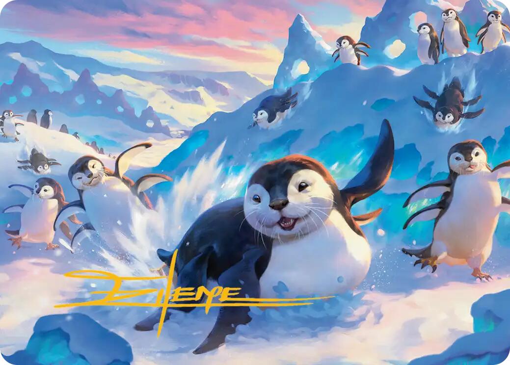 Otter-Penguin Art Card (Gold-Stamped Signature) [Avatar: The Last Airbender Art Series] | Black Swamp Games