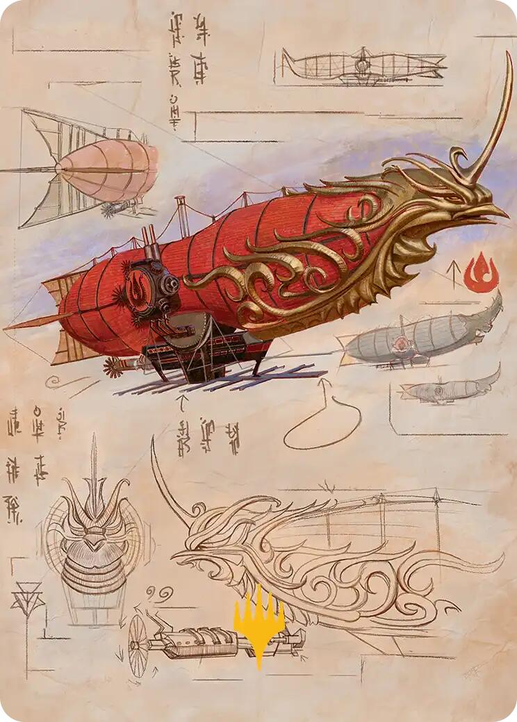 Phoenix Fleet Airship Art Card (Gold-Stamped Planeswalker Symbol) [Avatar: The Last Airbender Art Series] | Black Swamp Games