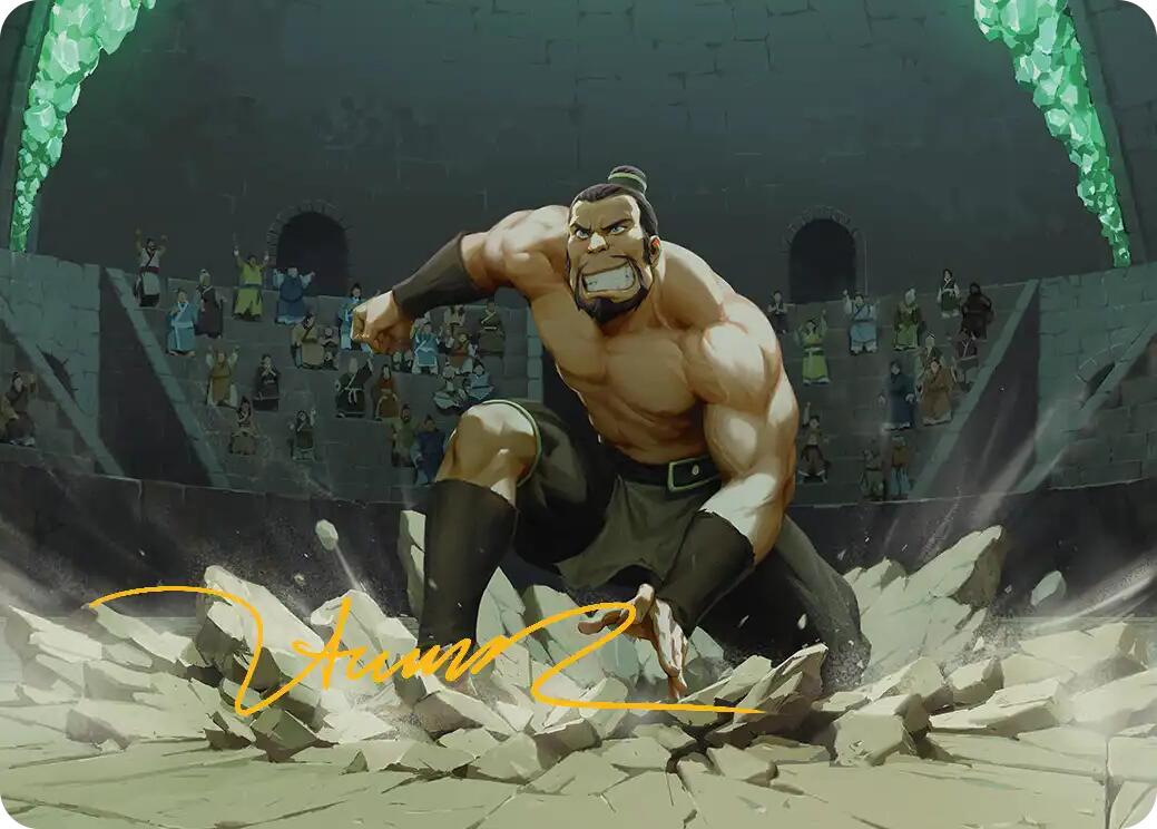 The Boulder, Ready to Rumble Art Card (Gold-Stamped Signature) [Avatar: The Last Airbender Art Series] | Black Swamp Games
