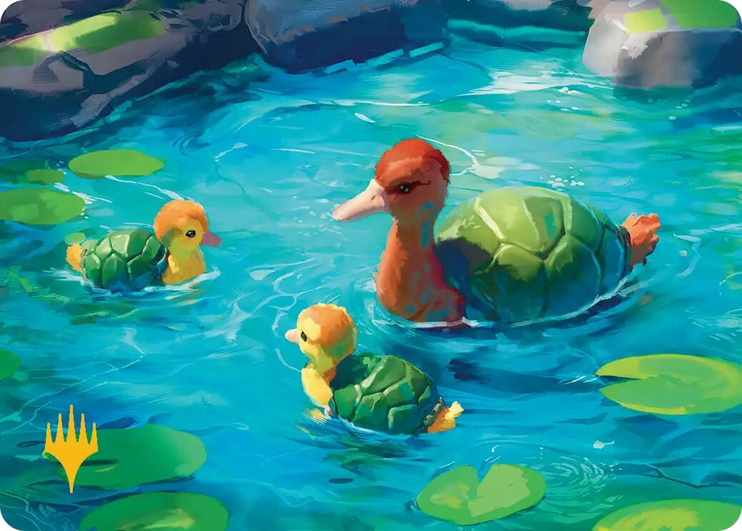 Turtle-Duck Art Card (Gold-Stamped Planeswalker Symbol) [Avatar: The Last Airbender Art Series] | Black Swamp Games