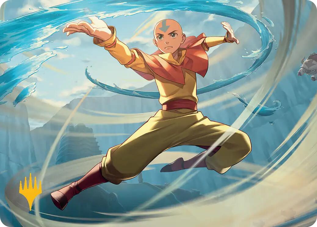 Aang, Swift Savior Art Card (Gold-Stamped Planeswalker Symbol) [Avatar: The Last Airbender Art Series] | Black Swamp Games