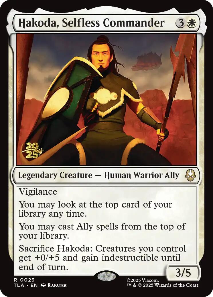 Hakoda, Selfless Commander [Avatar: The Last Airbender Prerelease Cards] | Black Swamp Games