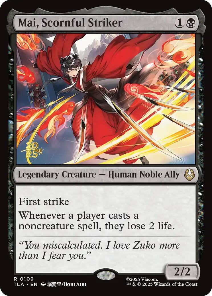 Mai, Scornful Striker [Avatar: The Last Airbender Prerelease Cards] | Black Swamp Games