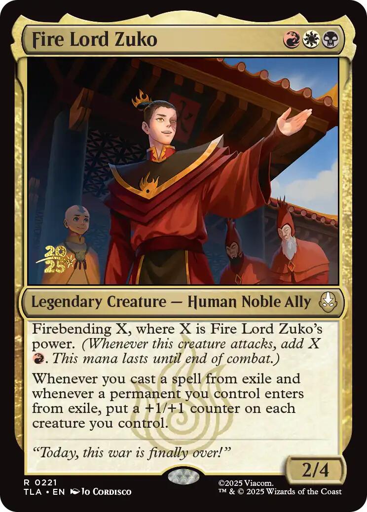 Fire Lord Zuko [Avatar: The Last Airbender Prerelease Cards] | Black Swamp Games