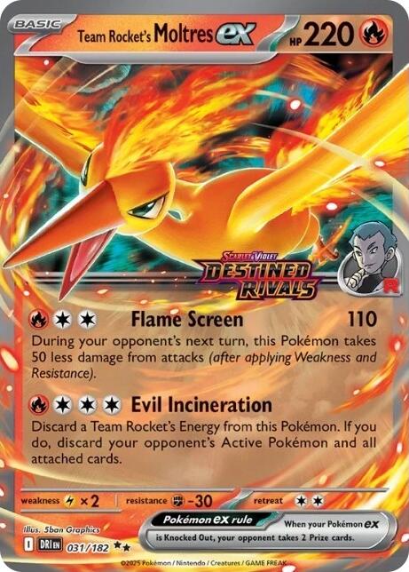 Team Rocket's Moltres ex (031/182) (Destined Rivals Stamp) [Miscellaneous Cards] | Black Swamp Games
