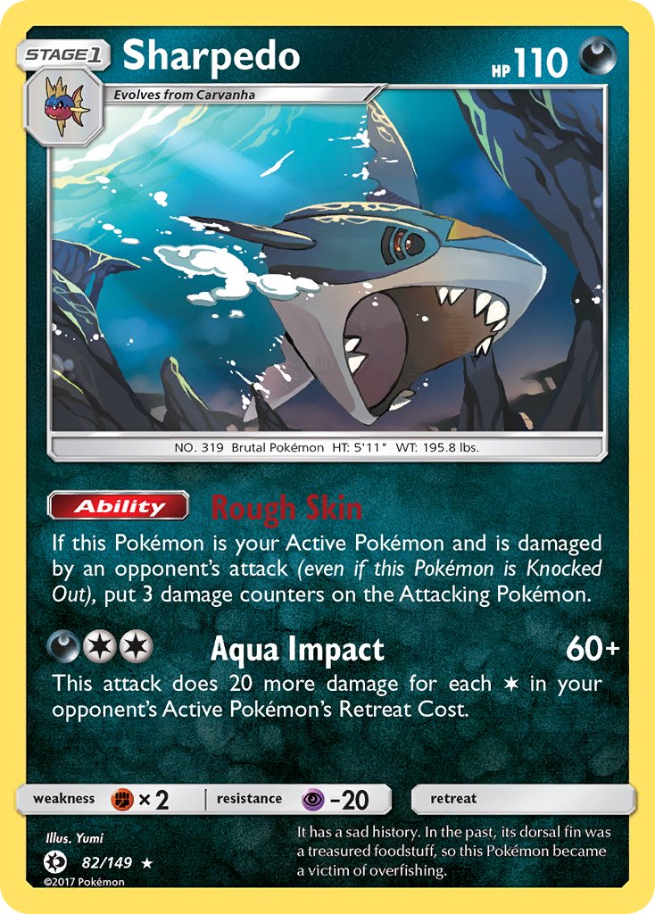 Sharpedo (82/149) (Cosmos Holo) (Blister Exclusive) [Sun & Moon: Base Set] | Black Swamp Games