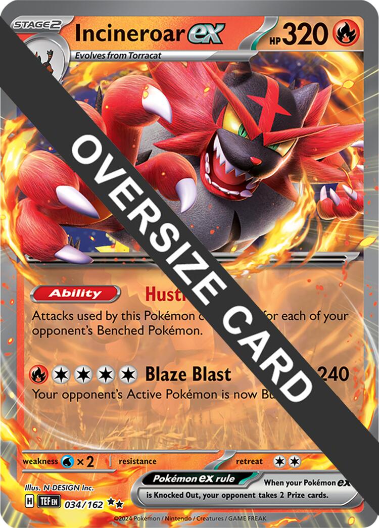 Incineroar ex (034/162) (Jumbo Card) [Scarlet & Violet: Temporal Forces] | Black Swamp Games