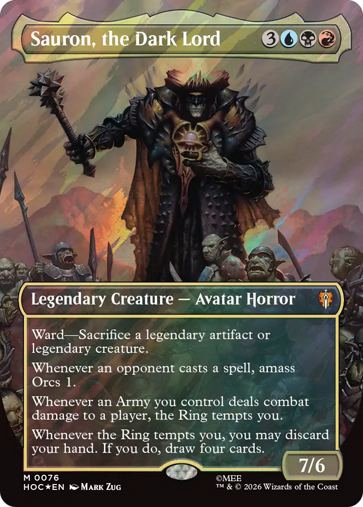 Sauron, the Dark Lord (Borderless) (Surge Foil) [The Hobbit] | Black Swamp Games