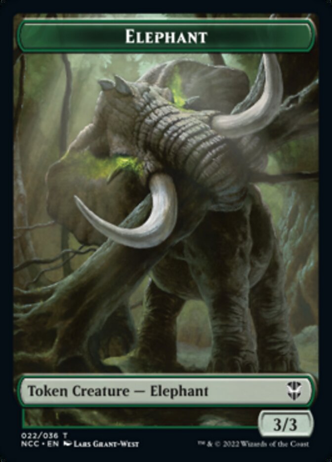 Clue // Elephant Double-Sided Token [Streets of New Capenna Commander Tokens] | Black Swamp Games