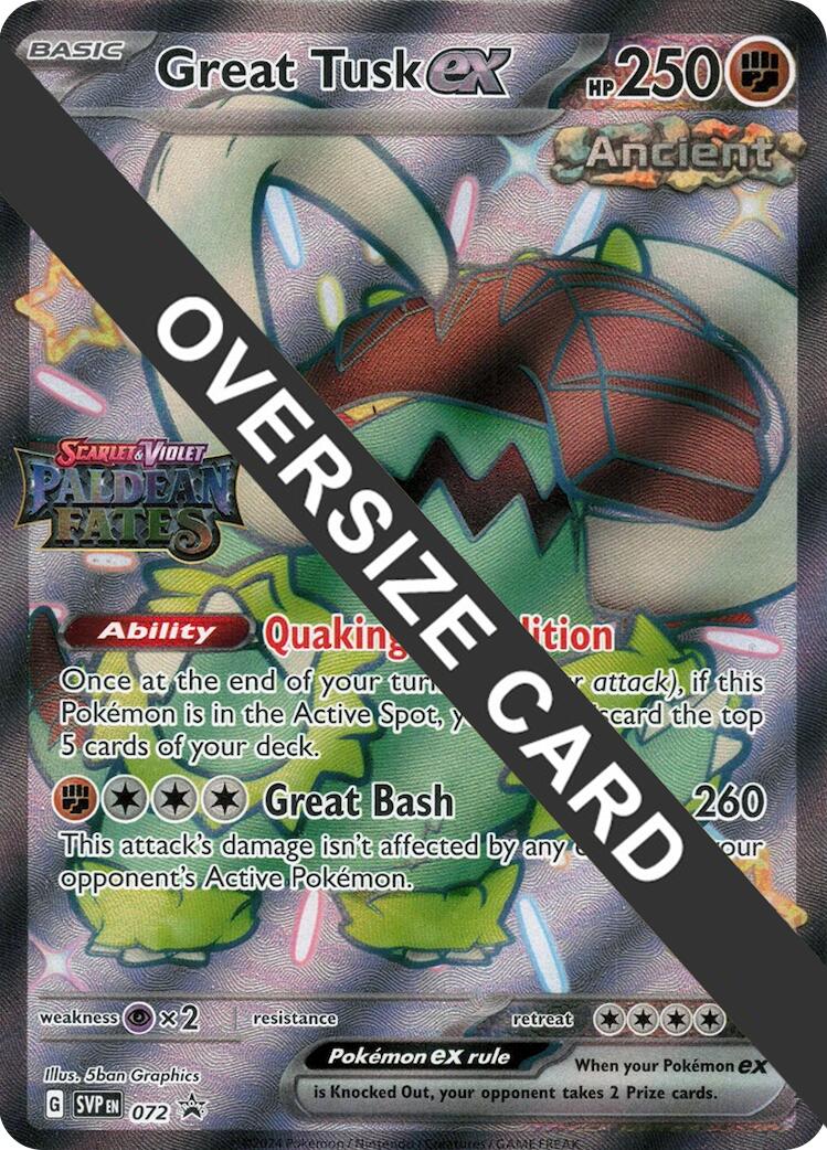 Great Tusk ex (072) (Paldean Fates Stamped Jumbo Card) [Scarlet & Violet: Paldean Fates] | Black Swamp Games