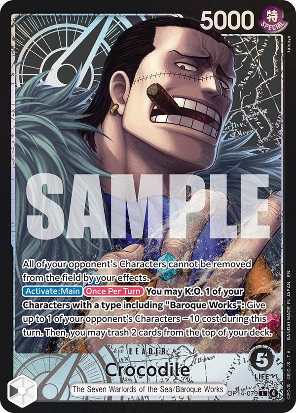 Crocodile (OP14-079) (Alternate Art) [The Azure Sea's Seven] | Black Swamp Games