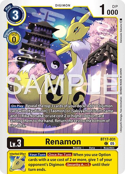 Renamon [BT17-031] (Alternate Art) [Starter Deck: Amethyst Mandala Advanced Deck Set] | Black Swamp Games