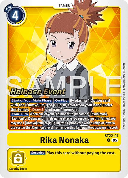 Rika Nonaka [ST22-07] [Starter Deck: Amethyst Mandala Advanced Deck Set Release Event Cards] | Black Swamp Games