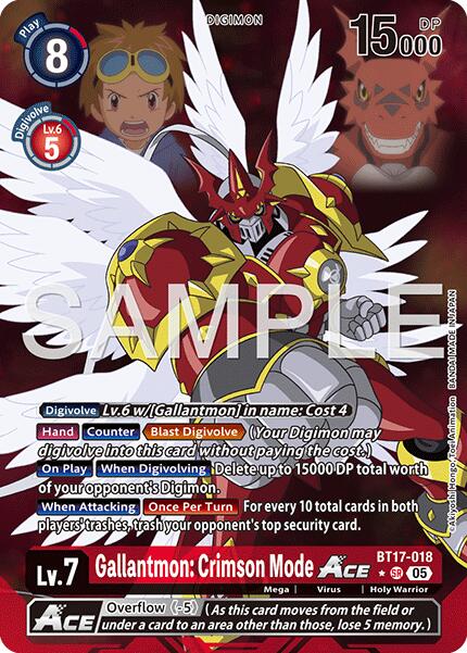 Gallantmon: Crimson Mode ACE [BT17-018] (Alternate Art) [Advanced Booster Digimon Generation] | Black Swamp Games