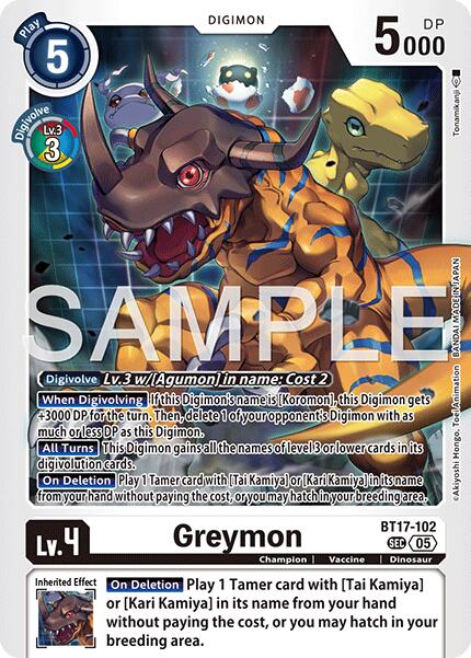 Greymon [BT17-102] [Advanced Booster Digimon Generation] | Black Swamp Games