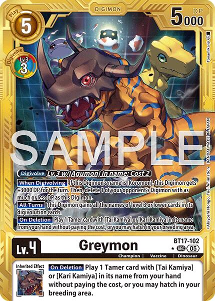Greymon [BT17-102] (Alternate Art) [Advanced Booster Digimon Generation] | Black Swamp Games