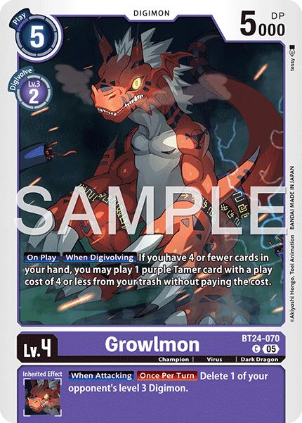 Growlmon [BT24-070] [Time Stranger] | Black Swamp Games