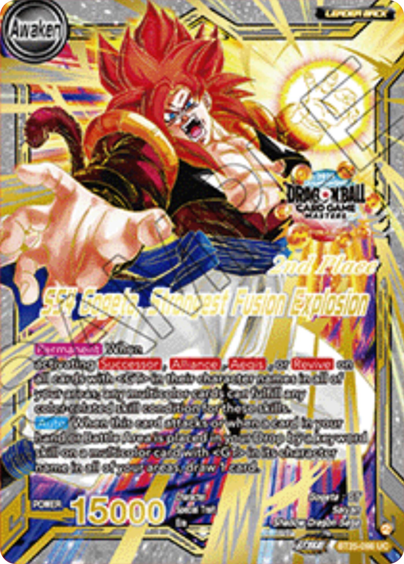 SS4 Son Goku & SS4 Vegeta // SS4 Gogeta, Strongest Fusion Explosion (2nd Place) (BT25-098) [Tournament Promotion Cards] | Black Swamp Games