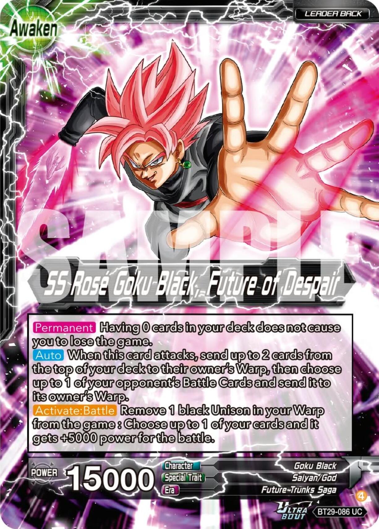 Goku Black // SS Rose Goku Black, Future of Despair (BT29-086) [Fearsome Rivals] | Black Swamp Games